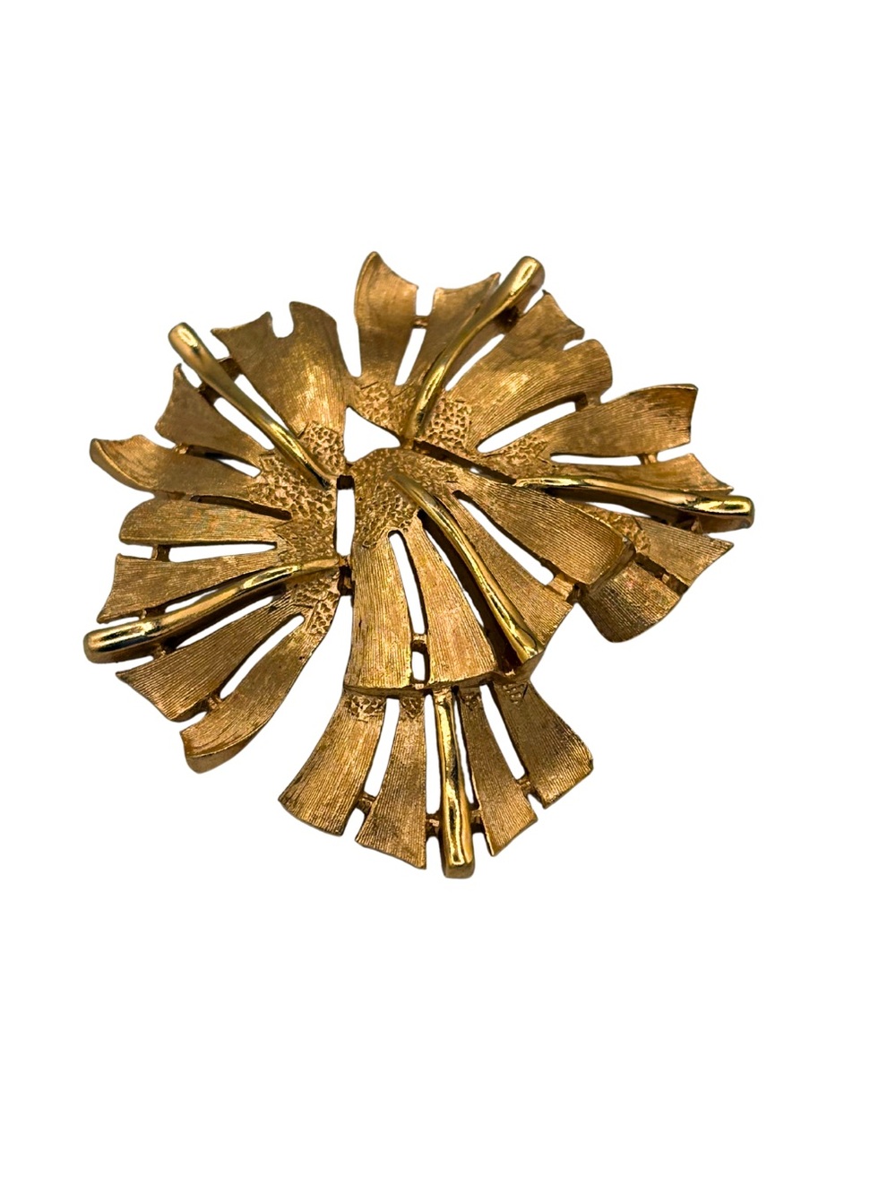TRADITION Signed Gold Floral Statement Brooch - Classic Women Jewelry